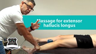 Massage for extensor hallucis longus  Trigger point therapy [upl. by Elbam]