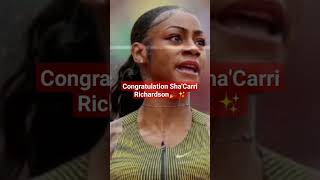 Congratulation ShaCarri Richardson 100m olympictrials athlete tnfworldwide shorts [upl. by Llenrad953]