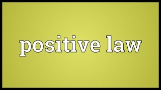 Positive law Meaning [upl. by Maddalena599]