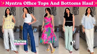 Myntra Modest Fashion Haul  14 Chic Tops amp Office Trousers [upl. by Gipps619]