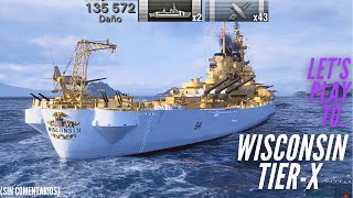 Escolta al dirigible acorazado Wisconsin 135k de daño se gana por segundos worldofwarships [upl. by Thurston]