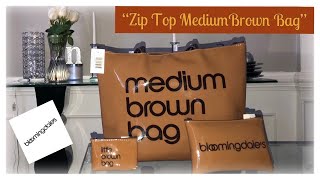 Bloomingdale’s Unboxing  Zip Top Medium Brown Bag [upl. by Peregrine]