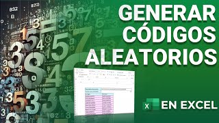 GENERAR CÓDIGOS ALEATORIOS EN EXCEL [upl. by Dick]