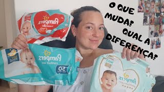 DIFERENÇA ENTRE AS FRALDAS PAMPERS  Confort sec Super sec e Premium care [upl. by Annawat]