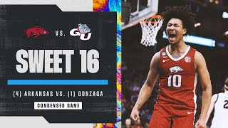 Arkansas vs Gonzaga  Sweet 16 NCAA tournament extended highlights [upl. by Stulin53]