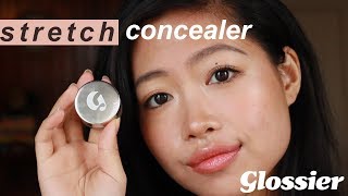 Glossier Stretch Concealer MEDIUM  First Impressions Swatch and Coverage Review [upl. by Narf]