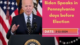 Biden Speaks to Union in Battleground Pennsylvania Days before Election [upl. by Lampert]