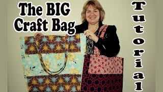 The BIG Craft Bag Market Tote Bag Tutorial with Multi Pockets [upl. by Grissom995]