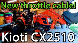 Fixing broken throttle cable on Kioti CX2510 tractor Taking apart dash [upl. by Aerda]