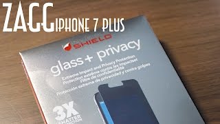 ZAGG Invisible Shield Glass  Privacy Unboxing amp Installation for iPhone 7 Plus [upl. by Nyrahtak]