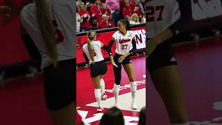 Volleyball handshake  Nebraska players with an interesting handshake ncaavolleyball [upl. by Asnarepse]