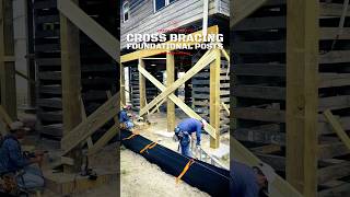 Cross bracing foundational posts [upl. by Barney]