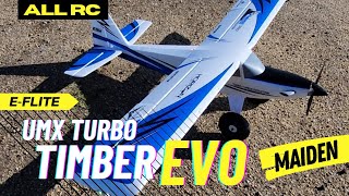 EFlite UMX Turbo Timber Evolution  Maiden Flight and Review [upl. by Blaseio]