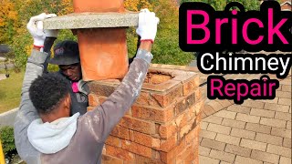 How To Rebuild a Brick Chimney That Is In Very Bad Condition DIY [upl. by Fitting857]