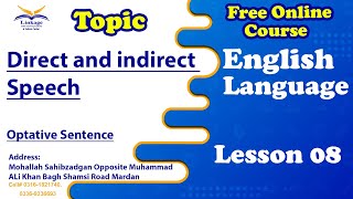 Direct and indirect Speech Lesson 8  Optative Sentence  English Language in Hindi [upl. by Thurber]