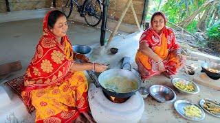 এ বছরের প্রথম আম ডাল আর লালতে চিংড়ি তার সাথে কাঁচকলা দিয়ে নদীর বাটা মাছ রান্না [upl. by Eekcaj206]