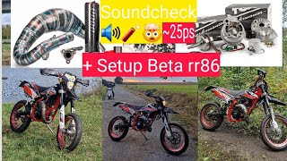 Beta rr 50 Top Performance 86 Voca Cross Carbon 8090 tuning Minarelli am6 Sound check first start [upl. by Allerus]