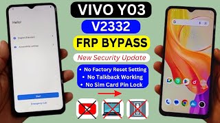 Vivo Y03 Frp Bypass Android 14  Vivo Y03 V2332 Frp Lock Unlock  Vivo Y03 Google Account Bypass [upl. by Sirois249]