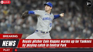 Royals Pitcher Cole Ragans Gets Ready for Yankees in Central Park [upl. by Ynnattirb189]