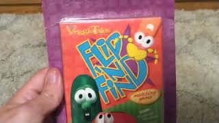 VeggieTales Unboxing 1998 TaliCor VeggieTales Flip N Find  1999 VT stickers 🥒🍅😆 [upl. by Ennairek]