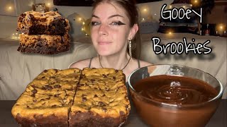 GOOEY BROOKIES AND CHOCOLATE DIP MUKBANG Vegan No Talking [upl. by Jala]