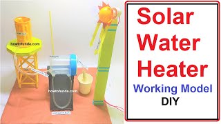 solar water heater working model  inspire award science project diy waste materials howtofunda [upl. by Adnorrahs]