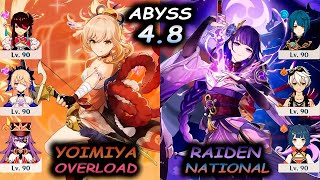 C0 Yoimiya Overload amp C3 Raiden National  Spiral Abyss 48  Genshin Impact  4K [upl. by Palm]