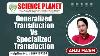 Generalized Vs Specialized Transduction by Anju Mam of Science Planet [upl. by Esiom324]