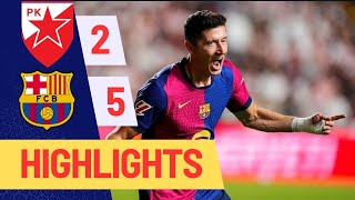 Lewandowski Hattrick  Barcelona vs Crvena Zvezda 52  Highlights amp All Goals  UCL Matches [upl. by Noek607]