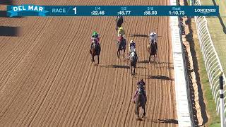 Farley Hall wins race 1 at Del Mar 112224 [upl. by Launamme279]