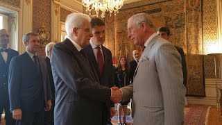 Mattarella ha ricevuto il Principe di Galles e la Duchessa di Cornovaglia [upl. by Ennayram]