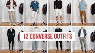 12 Ways to Style Converse Sneakers  Men’s Fashion  Outfit Ideas [upl. by Akirre]