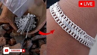 This is the process of making a silver bracelet🔥🔨🔨 silver gold viral video jewellry jewellry [upl. by Hyams]