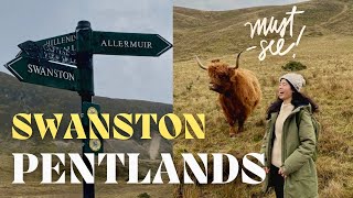 Edinburgh Day Trip丨 Swanston Farm in the Pentlands丨 Golf pony and highland cattles [upl. by Idnahs884]