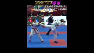 Amazing Ura Mawashi Geri  Karate female kumite shorts karate karategirl kumite wkf ziyagha [upl. by Ernst]