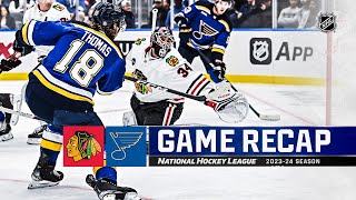 Blackhawks  Blues 107  NHL Highlights 2023 [upl. by Kameko818]