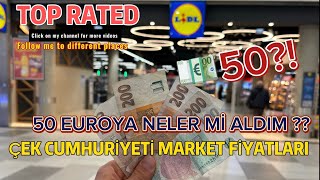 ÇEK CUMHURİYETİ MARKET FİYATLARI 50 💶EUROYA NELER Mİ ALDIM 😅😂 [upl. by Annabela9]