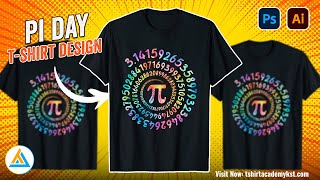 Pi Day Spiral TShirt Design Tutorial in Adobe Illustrator  TShirt Design Tutorial [upl. by Lubin]