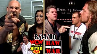 WWF RAW vs WCW Nitro  August 14 2000 Full Breakdown  RussoGoldberg Shoot  RockAngleHHHShane [upl. by Uta691]