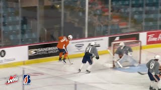 WATCH Vit Zahejsky scores Michigan goal during Kamloops Blazers training camp [upl. by Kuska]