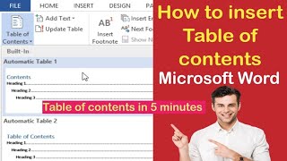 How to insert Table of contents in Word  MS Word 2024 [upl. by Anivahs]