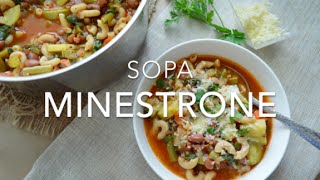 SOPA MINESTRONE o SOPA ITALIANA  Recetas fáciles Pizca de Sabor [upl. by Yadseut366]