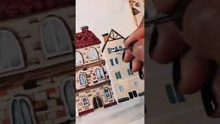 Gouache Urban Illustration  Winsor amp Newton Gouache and Caran d’Ache Colored Pencils [upl. by Natalia]