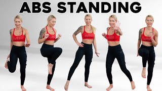 30 MIN SMALLER WAIST amp FLAT BELLY Tabata Workout Abs Standing No Jumping [upl. by Aihsenal]