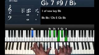 A to B flat Chord Progression to Modulate [upl. by Alvira]