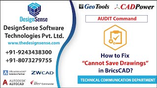 Can’t Save Drawing Error Solution in BricsCAD  Audit Command  BricsCAD Tutorials  Rakesh Rao [upl. by Mayes]
