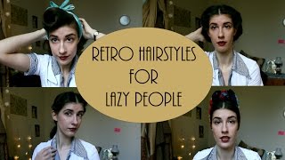 4 Simple Retro Hairstyles for Lazy People [upl. by Nichola]