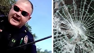 Cop Smashes Sovereign Citizens Window After He Resists Arrest [upl. by Nyleuqaj]