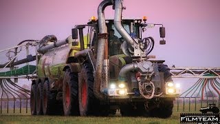 Claas Xerion 3800 mit Kaweco ST 30000 3 Achser Güllefass Gülle ausbringen 2014 auf Grünland [upl. by Deb]