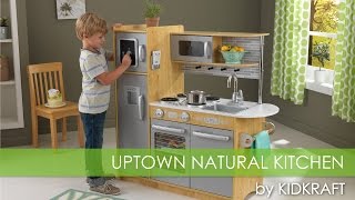 Childrens Uptown Natural Play Kitchen  Watch KidKrafts Toy Review [upl. by Tomkins]